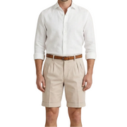 Herren Shorts mit Falten und Gürtel