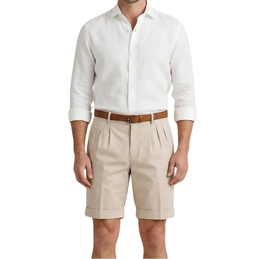 Herren Shorts mit Falten und Gürtel