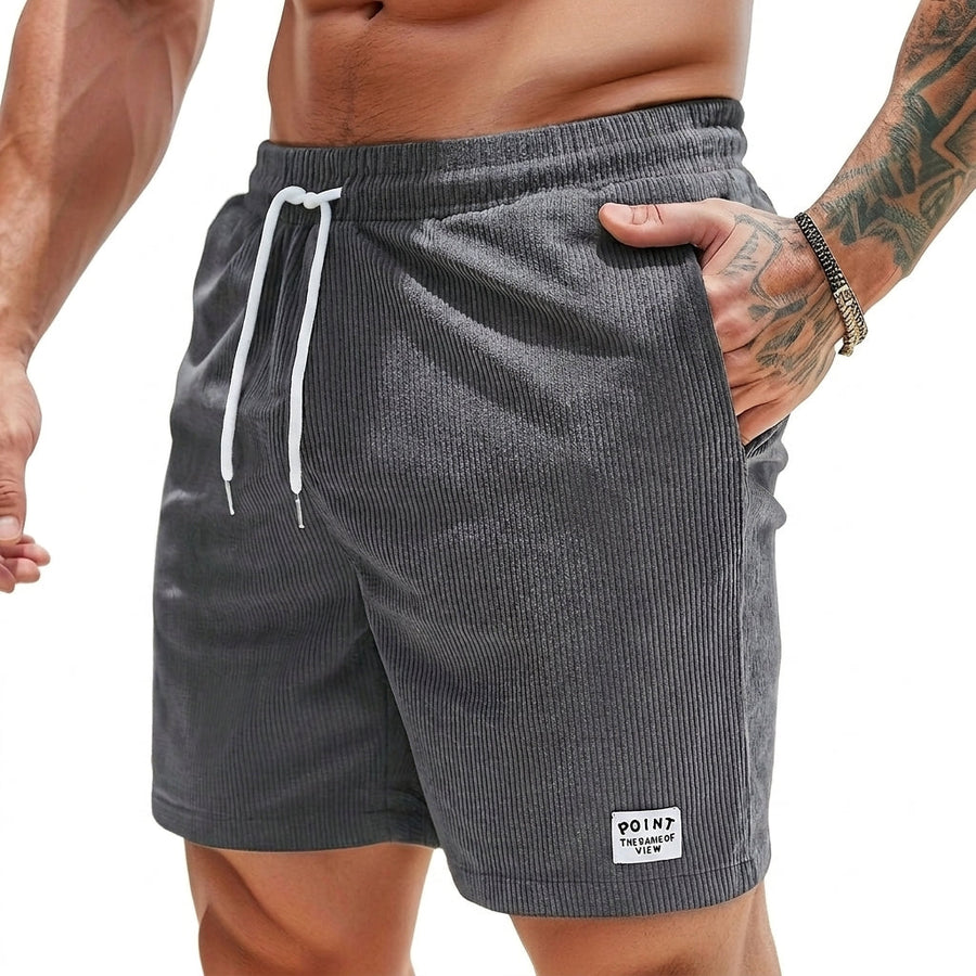 Herren Shorts mit Kordelzug und aufgenähtem Etikett