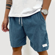 Herren Shorts mit Kordelzug und aufgenähtem Etikett