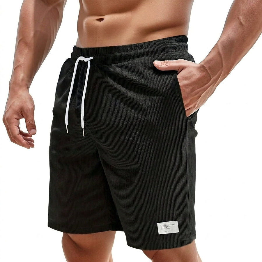 Herren Shorts mit Kordelzug und aufgenähtem Etikett