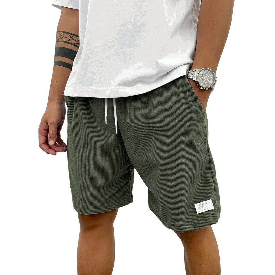 Herren Shorts mit Kordelzug und aufgenähtem Etikett