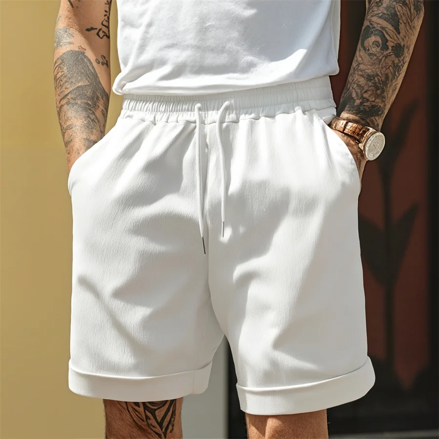 Herren Shorts mit Kordelzug und Umschlagsaum