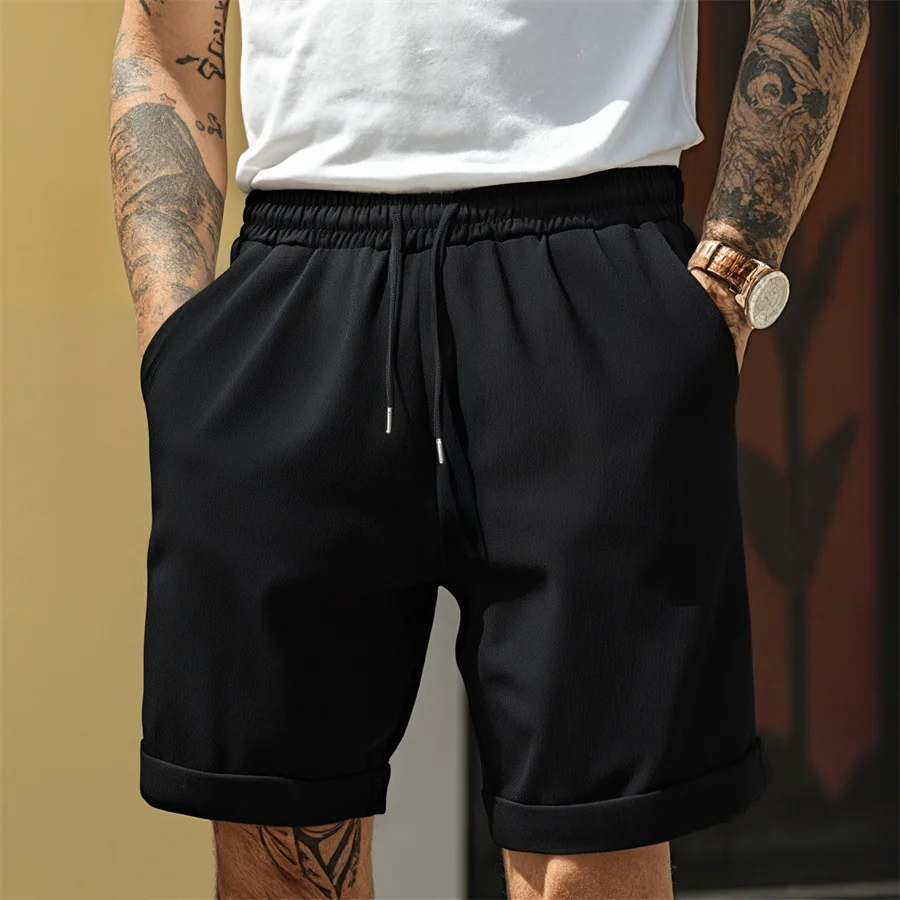 Herren Shorts mit Kordelzug und Umschlagsaum