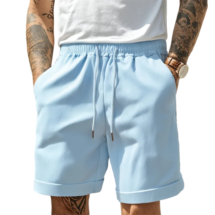 Herren Shorts mit Kordelzug und Umschlagsaum