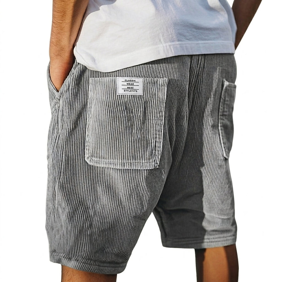 Herren Shorts mit Rippenstruktur und aufgesetzten Taschen