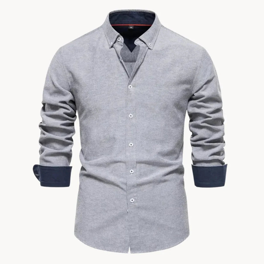 Herren Slim Fit Hemd mit Kontrastkragen