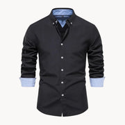 Herren Slim Fit Hemd mit Kontrastkragen