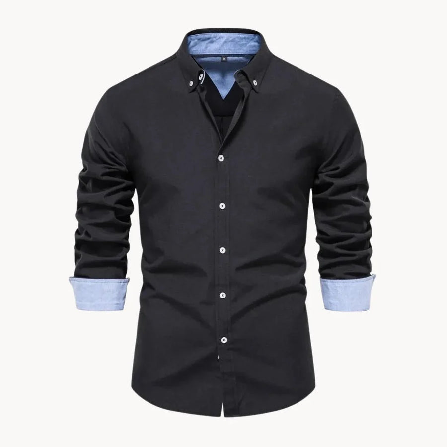 Herren Slim Fit Hemd mit Kontrastkragen