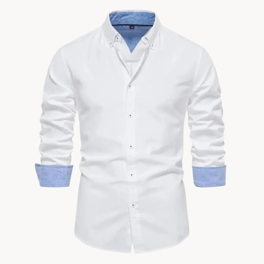 Herren Slim Fit Hemd mit Kontrastkragen