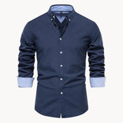 Herren Slim Fit Hemd mit Kontrastkragen