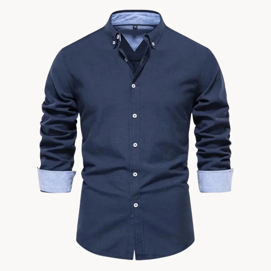 Herren Slim Fit Hemd mit Kontrastkragen