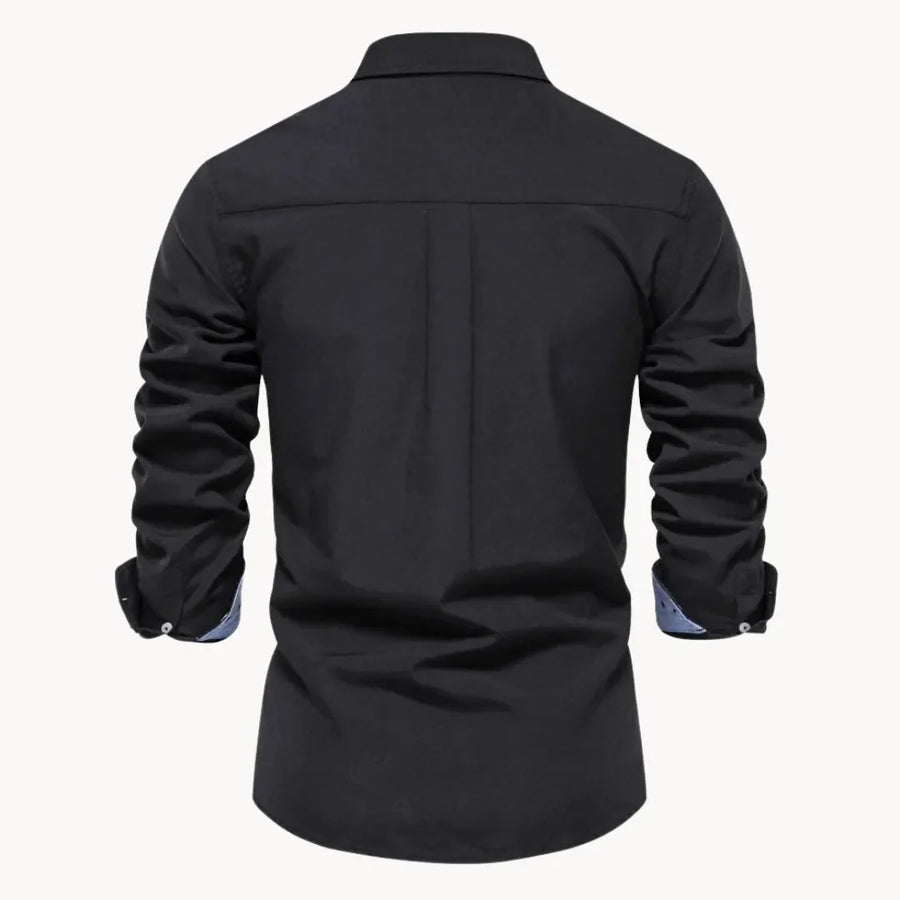Herren Slim Fit Hemd mit Kontrastkragen