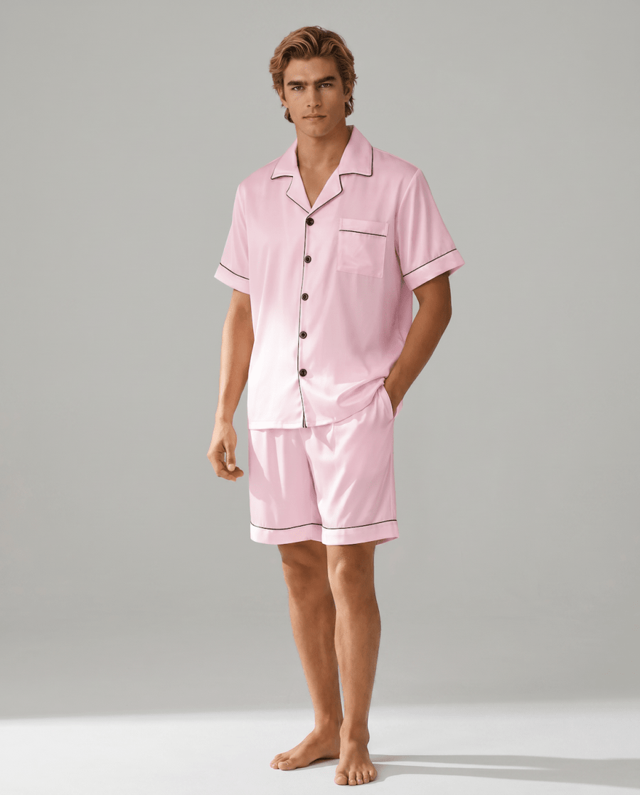 Herren Sommer Schlafanzug mit Hemd und Shorts