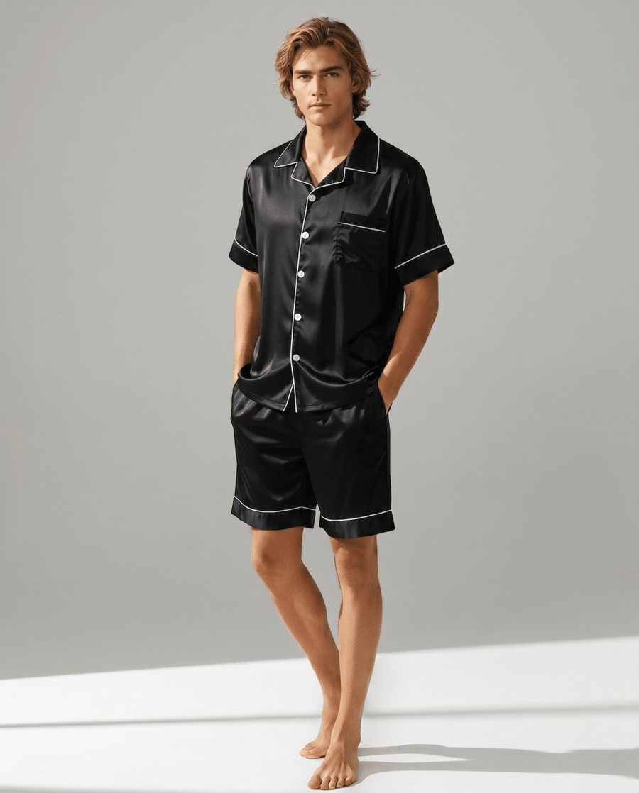 Herren Sommer Schlafanzug mit Hemd und Shorts