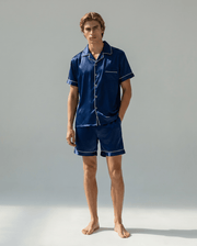 Herren Sommer Schlafanzug mit Hemd und Shorts