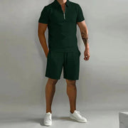 Herren Sommer Zweiteiler Set mit Polo und Shorts