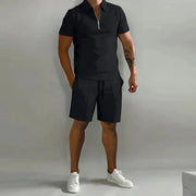 Herren Sommer Zweiteiler Set mit Polo und Shorts
