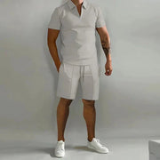 Herren Sommer Zweiteiler Set mit Polo und Shorts