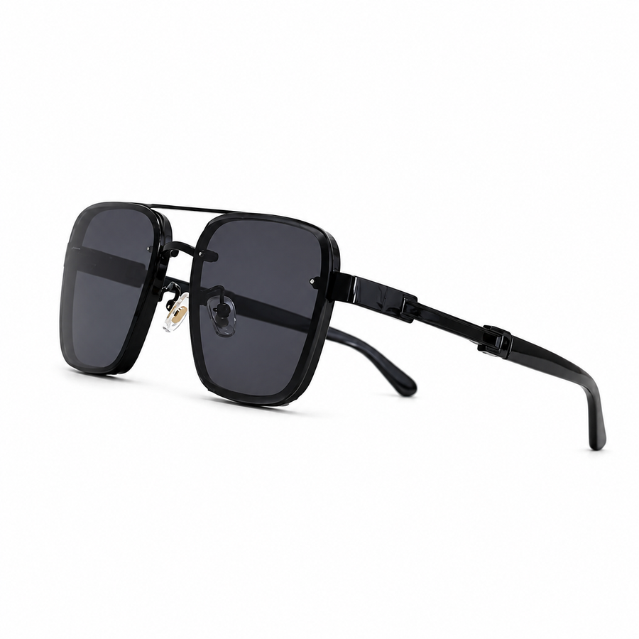 Herren Sonnenbrille mit eckigen Gläsern und Doppelsteg