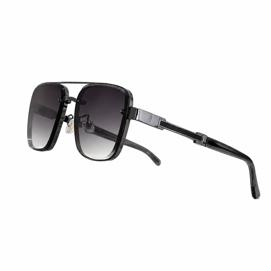 Herren Sonnenbrille mit eckigen Gläsern und Doppelsteg