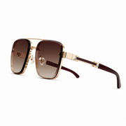 Herren Sonnenbrille mit eckigen Gläsern und Doppelsteg