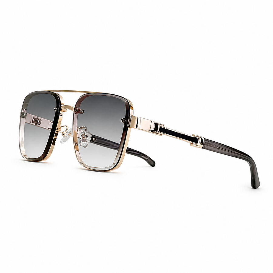 Herren Sonnenbrille mit eckigen Gläsern und Doppelsteg