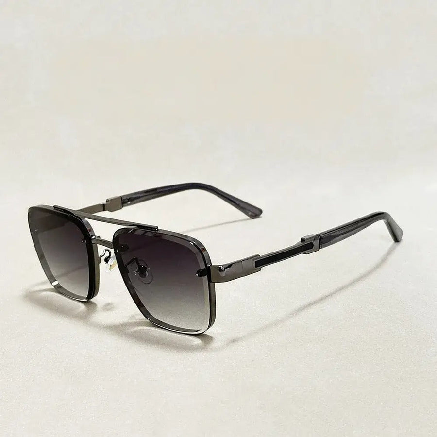 Herren Sonnenbrille mit eckigen Gläsern und Doppelsteg
