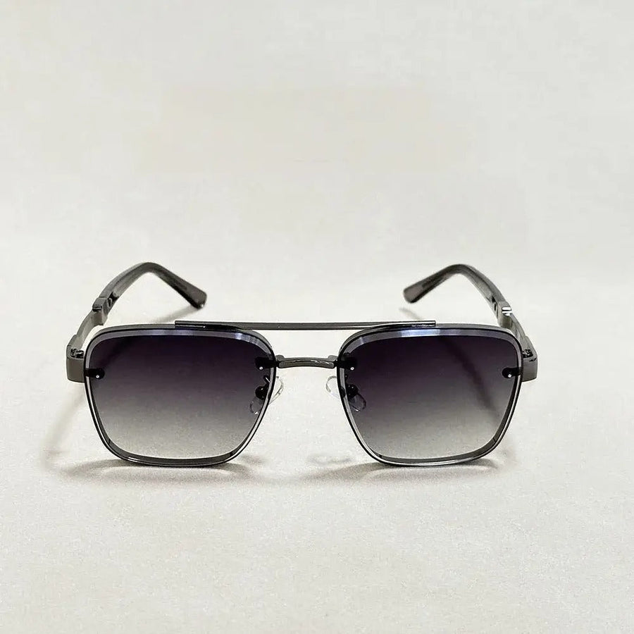 Herren Sonnenbrille mit eckigen Gläsern und Doppelsteg