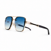 Herren Sonnenbrille mit eckigen Gläsern und Doppelsteg