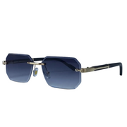 Herren Sonnenbrille mit geometrischen Gläsern und Metallsteg