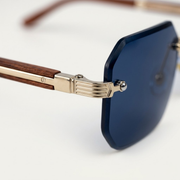 Herren Sonnenbrille mit geometrischen Gläsern und Metallsteg