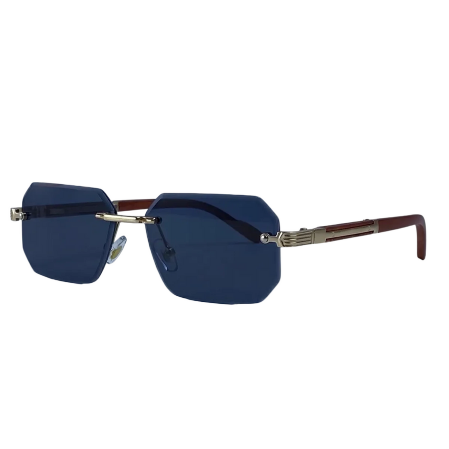 Herren Sonnenbrille mit geometrischen Gläsern und Metallsteg