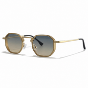 Herren Sonnenbrille mit geometrischer Vollrandfassung und Winkelsteg