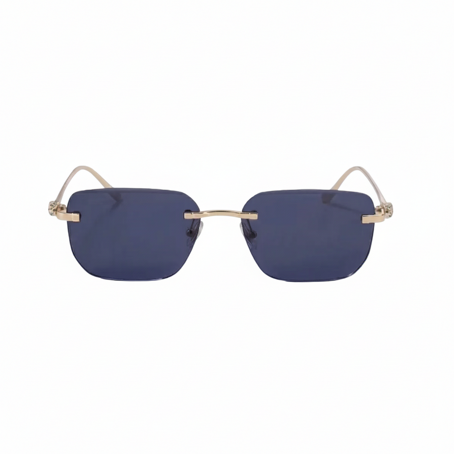 Herren Sonnenbrille mit quadratischen Gläsern und verziertem Bügeldetail