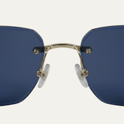 Herren Sonnenbrille mit quadratischen Gläsern und verziertem Bügeldetail