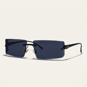 Herren Sonnenbrille mit rechteckigen Gläsern und dekorativem Bügeldetail