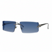 Herren Sonnenbrille mit rechteckigen Gläsern und dekorativem Bügeldetail