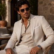 Herren Sonnenbrille mit rechteckigen Gläsern und Metallsteg
