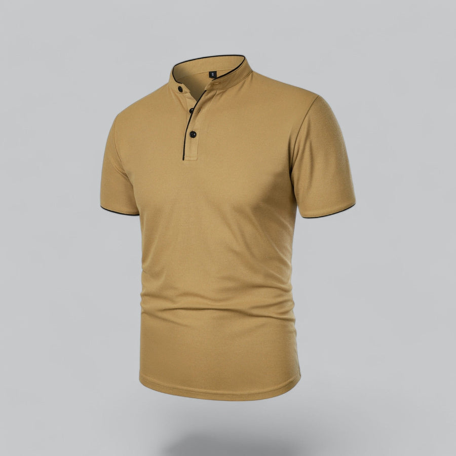 Julian | Herren Stehkragen Baumwoll Kurzarm Polo-Shirt