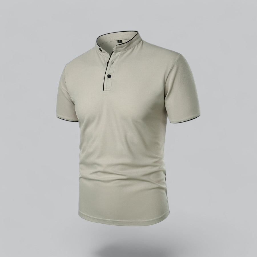 Julian | Herren Stehkragen Baumwoll Kurzarm Polo-Shirt