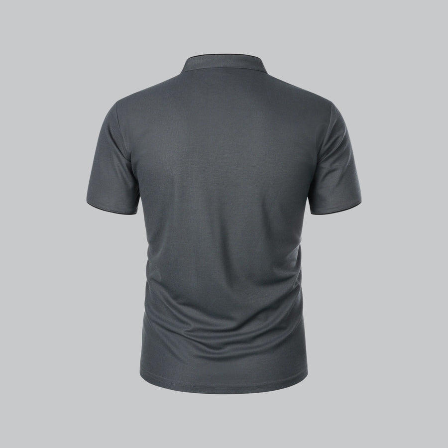 Julian | Herren Stehkragen Baumwoll Kurzarm Polo-Shirt