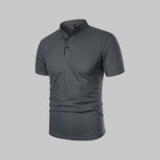 Julian | Herren Stehkragen Baumwoll Kurzarm Polo-Shirt