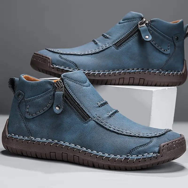 Herren Stiefeletten Lederoptik mit Reißverschluss