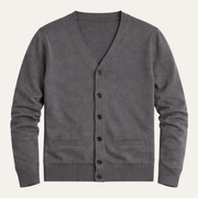 Herren Strickjacke mit Knopfleiste, V-Ausschnitt und Rippbündchen