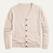 Herren Strickjacke mit Knopfleiste, V-Ausschnitt und Rippbündchen