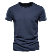 Herren-T-Shirt mit Rundhalsausschnitt und Flammgarn-Struktur