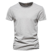 Herren-T-Shirt mit Rundhalsausschnitt und Flammgarn-Struktur