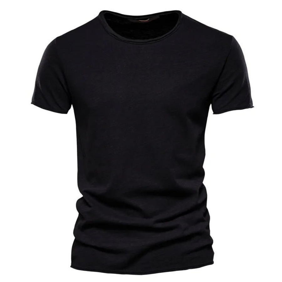 Herren-T-Shirt mit Rundhalsausschnitt und Flammgarn-Struktur