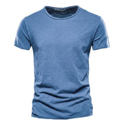 Herren-T-Shirt mit Rundhalsausschnitt und Flammgarn-Struktur